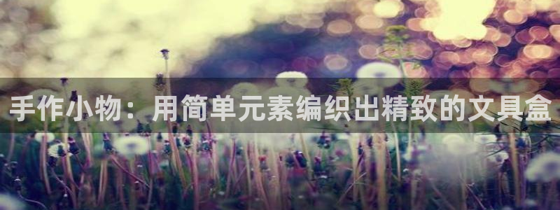 彩名堂排三：手作小物：用简单元素编织出精